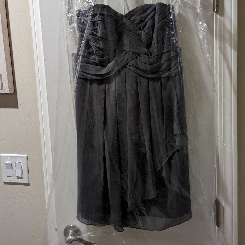 🩶 David's Bridal Grey Strapless Dress